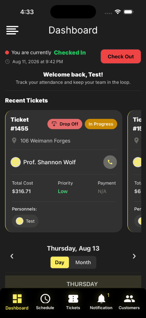 ServiceBolt Mobile App Screen